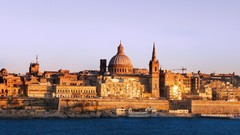 Widescreen malta city skyline Valetta