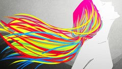 Wind Anime colors blondes artists multicolor blue hair pink 