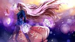 Wind Profile shirts masks skirts pink hair long hair gray eyes 