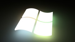 Windows 7 glowing emission logos 3D renders
