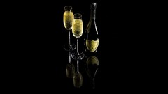 Wine Men black background Champagne bottles minimalistic 