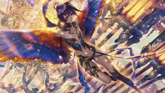 Wings anime girls fantasy art Midori Foo