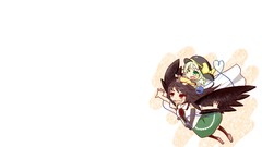 Wings anime girls reiuji utsuho touhou komeiji koishi Simple 