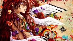Wings Anime tattoos anime girls redheads Wall (c) Snyp