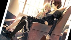 Wings bench dress sitting blondes bullets sunlight long hair 