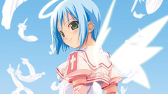 Wings blue hair feathers