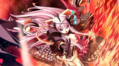 Wings chaos armor Swords pink hair anime girls open mouth 