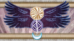 Wings circles digital art origins black wings