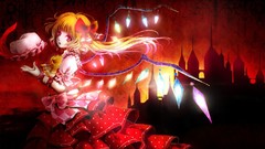 Wings crystals dress hats Vampires red eyes red dress buildings 