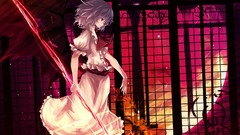 Wings dress blue hair short hair white dress remilia scarlet 