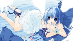 Wings dress Candies Ribbons angels blue eyes short hair 