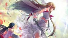Wings dress gloves Swords long hair anime girls sword art 