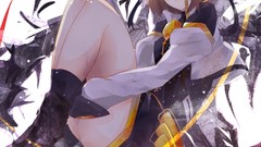 Wings hats gloves skirts anime girls brunettes short hair mahou 