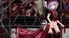 Wings hats Vampires red eyes Ribbons red dress bows chains 