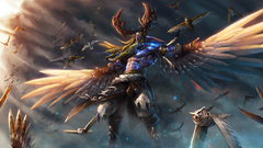 Wings horns elves world of warcraft Owls Druid artwork 