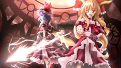 Wings horns red eyes chains blue hair long hair short hair 