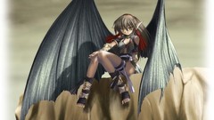 Wings sitting skyscapes anime
