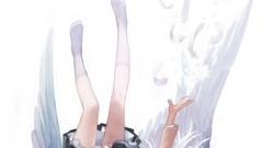 Wings skirts anime girls angel beats tachibana kanade falling 