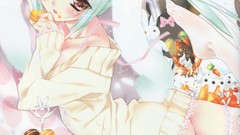 Wink anime girls eating