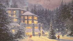 Winter houses Thomas Kinkade