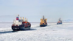 Winter ice ships icebreaker ships