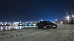 Winter night Norway long exposure Volvo S60 Skien