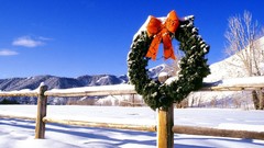 Winter snow Christmas wreath