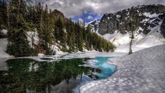 Winter Snowboarding reflections mountaineers Treecko night 