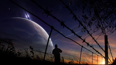 Wire barbed moonrise