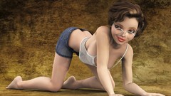 Woman 3d 3D girls on all fours 3D modeling 3D renders g4