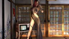 Woman 3D view redheads