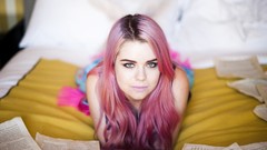 Woman A4 pink hair brunettes models