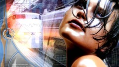 Woman abstract lips wet blue eyes brunettes trains train 