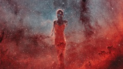 Woman abstract outer space