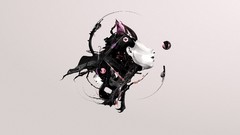 Woman abstract spheres artwork digital art justin maller