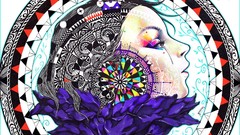 Woman abstract tears faces crying artwork greno taxidermy