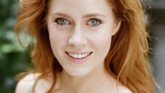 Woman Actress amy adams green eyes redheads pink lipstick 