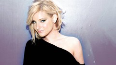 Woman Actress blondes green eyes black dress Heather Morris 