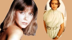 Woman Actress brunettes bangs orange background Logan's Run 