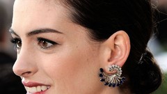 Woman Actress earrings lipstick brown eyes brunettes anne 