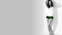 Woman Actress mila kunis selective coloring trousers