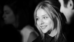 Woman Actress smiling teen chloë grace moretz grayscale