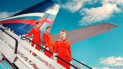Woman advertisement aeroflot airliners commercial flight 