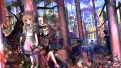 Woman Alice in Wonderland blondes long hair brunettes cheshire 