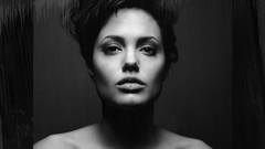 Woman Angelina Jolie grayscale
