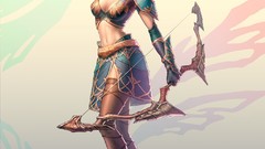 Woman Anime armor bows braids redheads artwork Archers video 