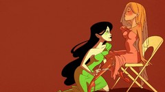 Woman Anime cartoons Kim Possible sitting anime girls green 