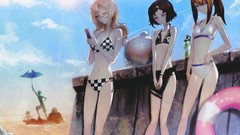 Woman anime girls makise kurisu steins gate bikini shiina 