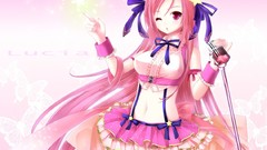 Woman anime girls wink lucia pangya