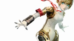 Woman Anime white background blondes minimalistic video games 